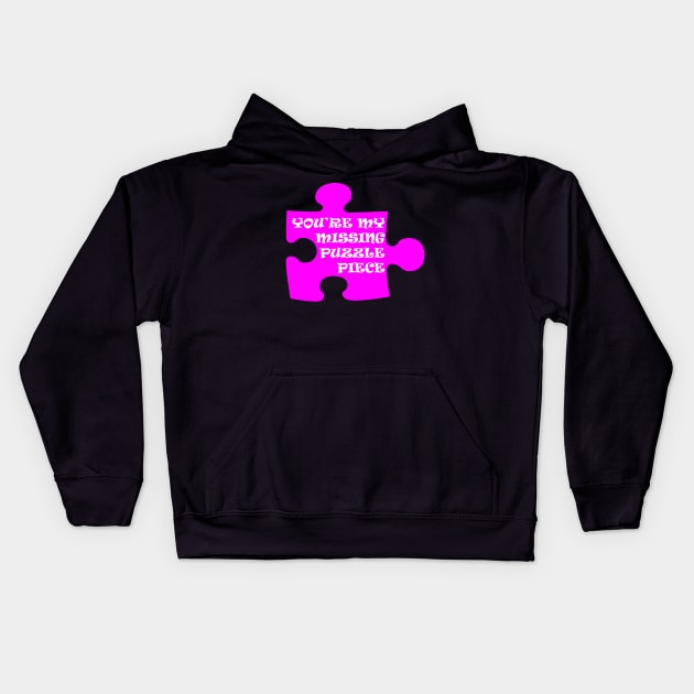 You're My Missing Puzzle Piece Kids Hoodie by Maries Papier Bleu